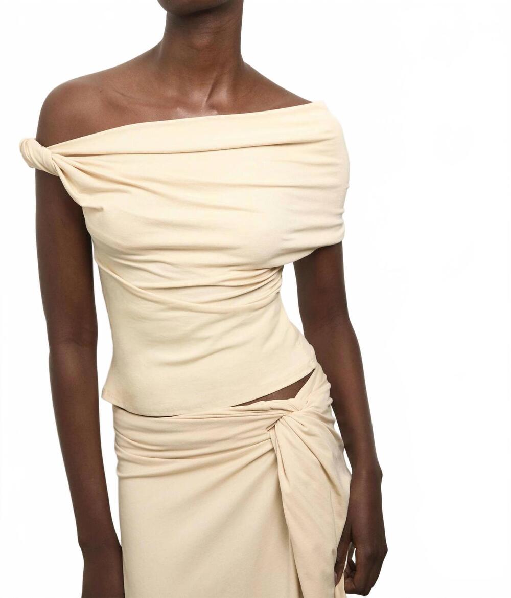 NEW PARIS GEORGIA ida one-shoulder top in cream